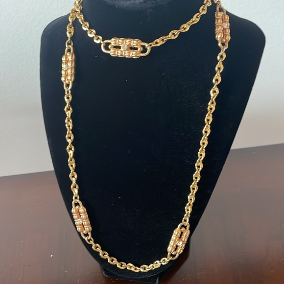 Vintage Long Necklace with Swarovski Crystals. - Picture 5 of 5